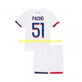 Completo Calcio Paris Saint Germain Willian Pacho 51 Bambino Divisa Trasferta 2024-2025